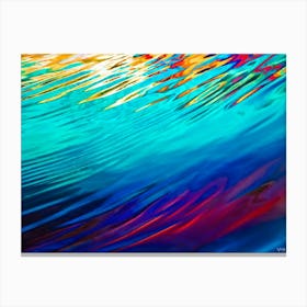 Abstract Background Featuring A Wave Cresting With Vibrant Tropical Ocean Hues Merge Of Turquoise A (1) Canvas Print