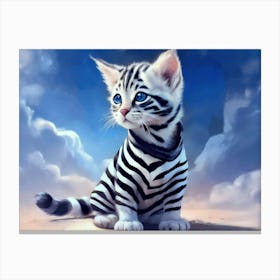 Zebra Kitten Canvas Print