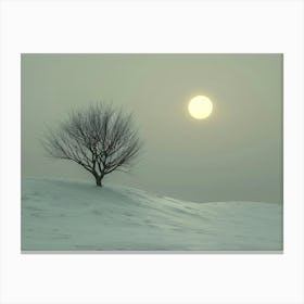 Lone Tree In The Snow 1 Canvas Print