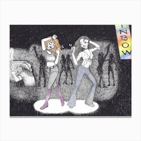 Dancing Queens In The 90'S Canvas Print
