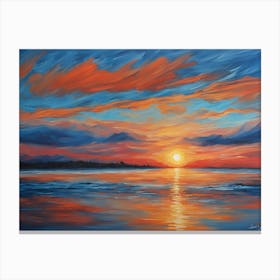 Sunset Over The Ocean 33 Canvas Print