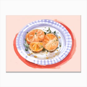 A Plate Of Caponatta, Top View Food Illustration, Landscape 3 Canvas Print