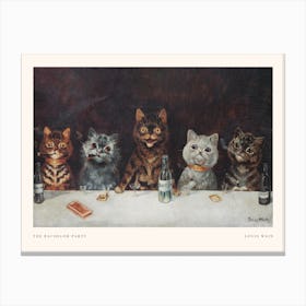 The Bachelor Party, Louis Wain Poster Canvas Print