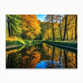 Serene Autumn Reflections 40 Canvas Print