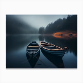 Two Boats On A Lake Canvas Print