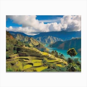 Rice Terraces In The Mountains Canvas Print