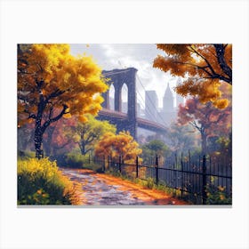 Autumn Brooklyn Bridge Canvas Print