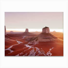 Sunrise In The Desert Canvas Print