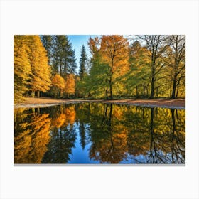 Serene Autumn Reflections 15 Canvas Print