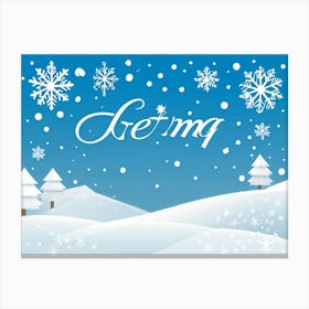 Calligraphic Text That Reads Greeting Decorated With Elements Of Celebration Such As Snowflakes An (4) Canvas Print