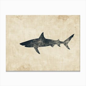 Mako Shark Grey Silhouette 3 Canvas Print