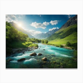 Blue River Valley Canvas Print