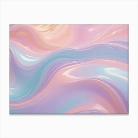 Abstract Image Of Wavy, Flowing Lines In Pink, Blue, And Orange Colors Creating A Soft And Dreamy Background Canvas Print