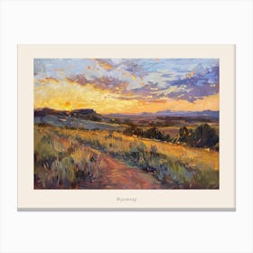 Western Sunset Landscapes Wyoming 1 Poster Canvas Print