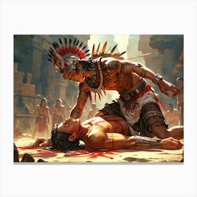 Aztec Warrior 4 Canvas Print