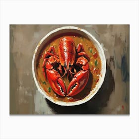 Lobster In Soup Canvas Print