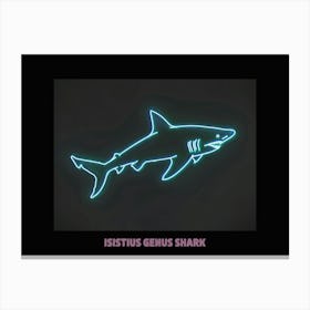 Neon Pink Isistius Genus Shark Poster 1 Canvas Print