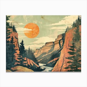 Retro Mountains 7 Canvas Print