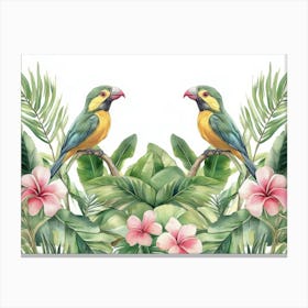 Tropical Parrots Canvas Print