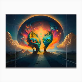 Aliens In Space 2 Canvas Print