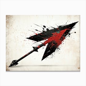 Arrow Icon Embodying Progress And Time Incorporates A Grunge Aesthetic With Splattered Paint On A V (6) Canvas Print