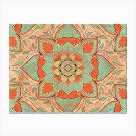 Mandala Floral Decorative Flower Pattern Flourish Indian Design Canvas Print