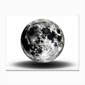 Full Moon With Craters And Shadow Canvas Print