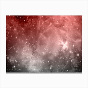 Salmon Pink Grey Galaxy Space Background Canvas Print