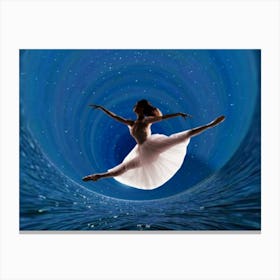 Ballerina - night - the sea - photo montage Canvas Print
