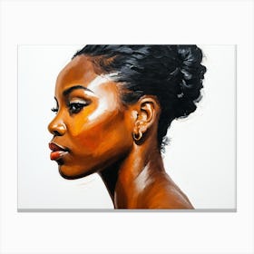 Side Profile Of Beautiful Woman Oil Painting 116 Canvas Print