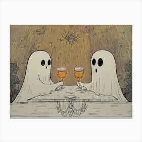 Ghosts At A Table Canvas Print