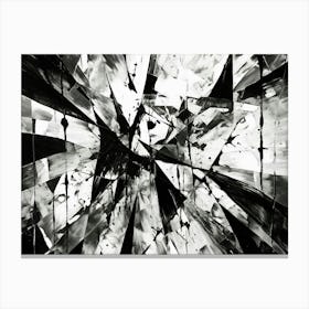Shattered Illusions Abstract Black And White 3 Canvas Print