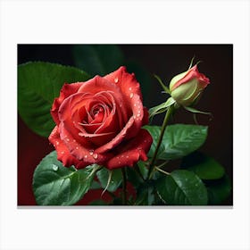 Red Roses Wallpaper Canvas Print