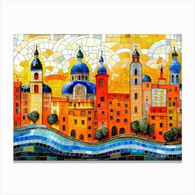 Cities Morocco - Mosaic Cityscape Canvas Print