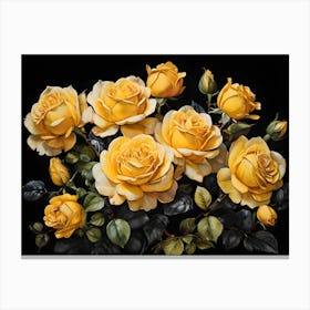 Default A Stunning Watercolor Painting Of Vibrant Yellow Roses 2 (1) Canvas Print
