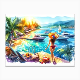 Of A Girl At The Beach Canvas Print