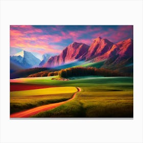 Sunset In The Mountains 4 Canvas Print