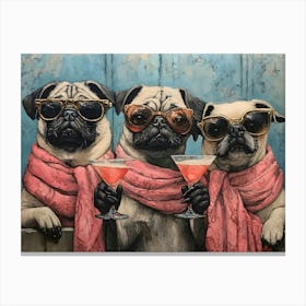 Elegant Pugs 1 Canvas Print