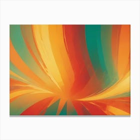 Abstract Image Of Colorful, Swirling Lines In Shades Of Orange, Yellow, Green, And Red Canvas Print