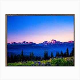 Mountain Silhouette Framed Against A Twilight Sky Expansive Wilderness Landscape Stretching Out Wit 2 Canvas Print