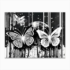 Black And White Butterflies 28 Canvas Print
