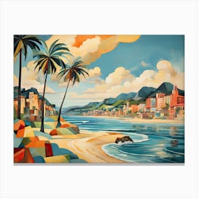 Cubism Coastal Beauty Canvas Print