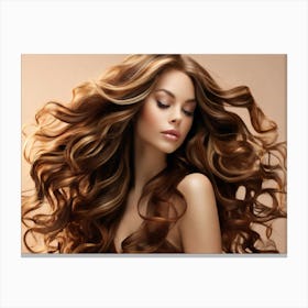 Beautiful Woman With Long Hair Canvas Print