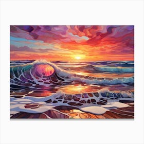 Sunset At The Beach 66 Canvas Print