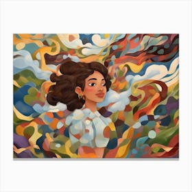 Girl In The Clouds Canvas Print