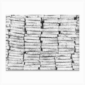 Stacked Bricks In Black And White Canvas Print