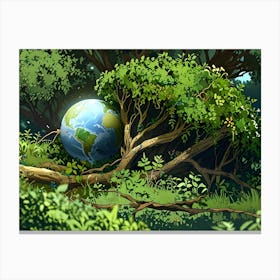 Earth In The Forest 1 Canvas Print