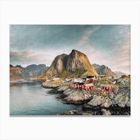 Fjord Town Scenery Canvas Print