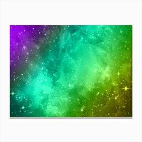 Purple Aqua Green Galaxy Space Background Canvas Print