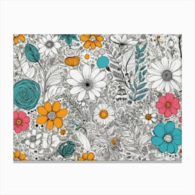 Floral Doodles 2 Canvas Print